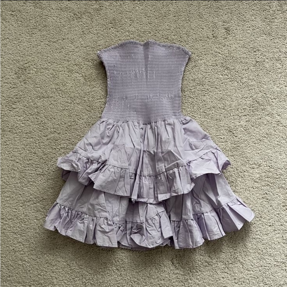 Lavender smocked ruffle dress